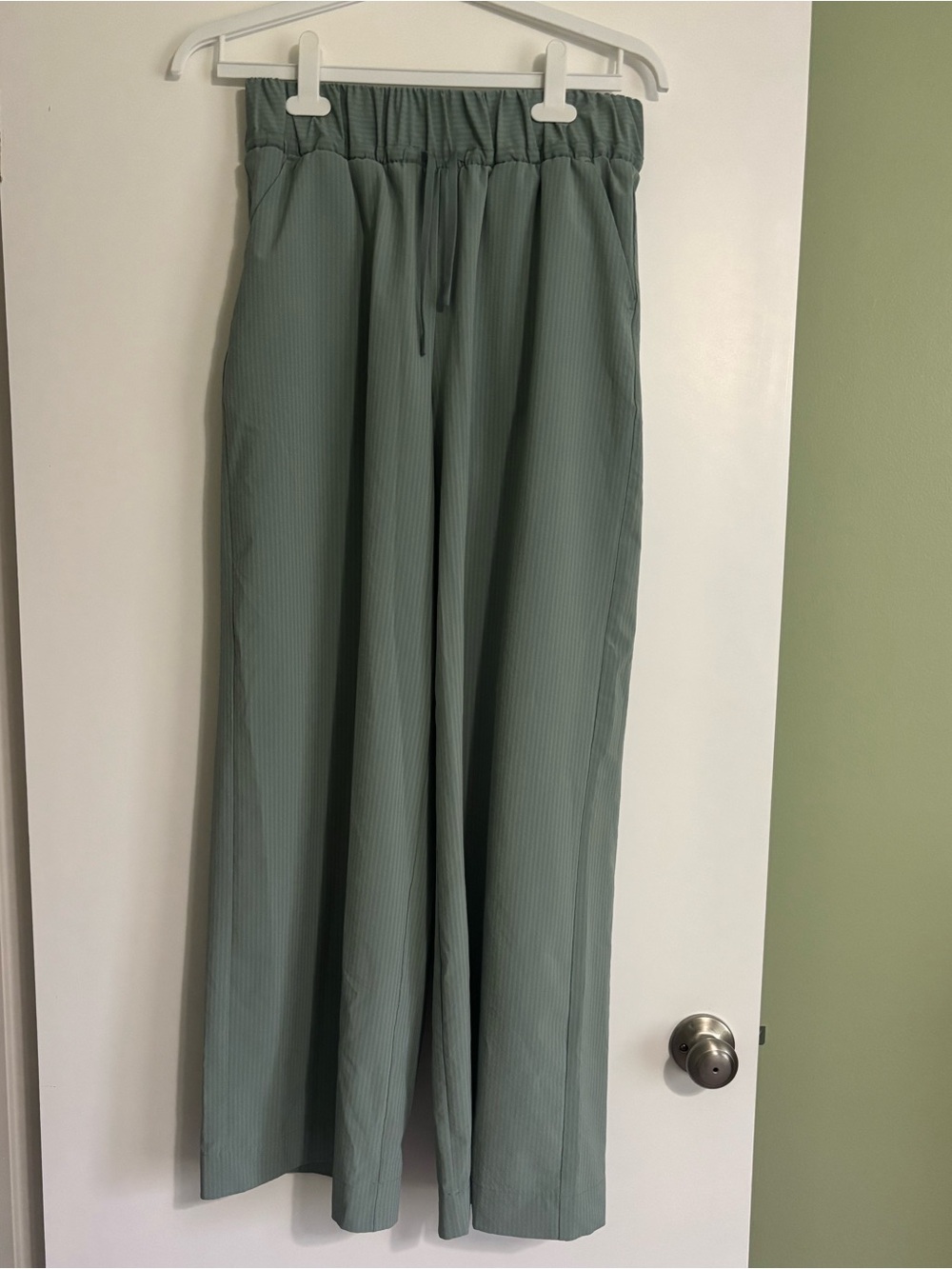 Wide Leg Striped Workout Pants